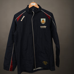 Vintage 2006-07 Burnley FC Erreà football Rain Jacket | Cooke Sponsor | 125th Anniversary Patch | Navy